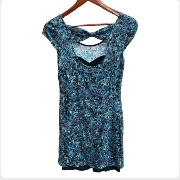 NWT Free People Everything Nice Cap Sleeve Mini Dress Midnight Blue Size 12 - Picture 9 of 10